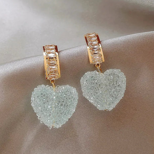 Luxeuria Luxe Pink Heart Dangle Earrings