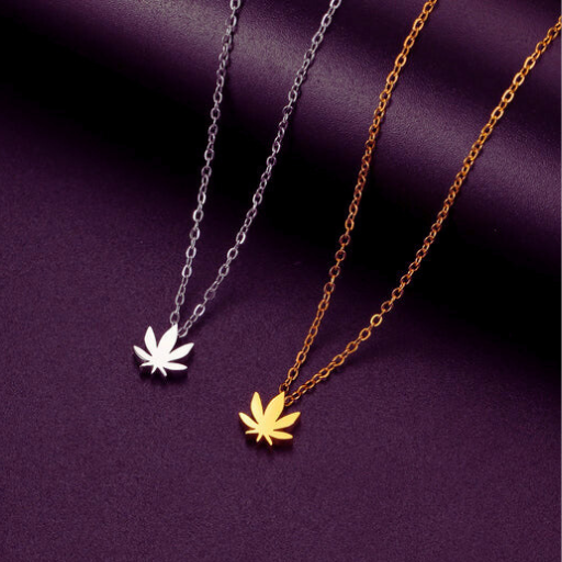 Luxeuria Luxe Maple Leaf Pendant Stainless Steel Necklace