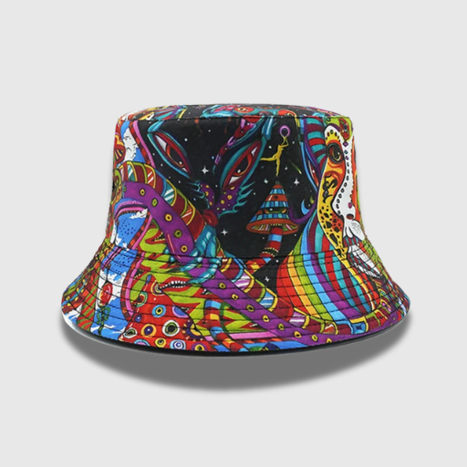 Graffiti Cartoon Bucket Hat – Reversible Summer Sun Cap for Men & Women