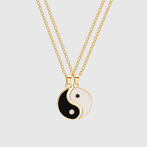 Luxeuria Luxe BFF Heart & Rainbow Necklace, Yin and Yang Trio Set