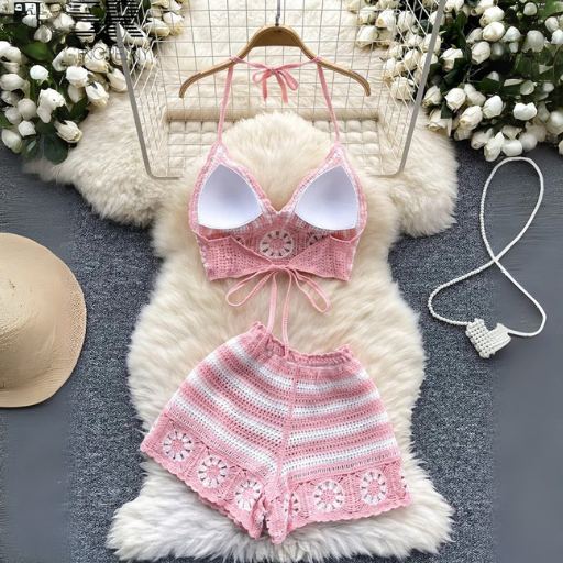 Tulum Knit Lace-Up 2pc Beach Set