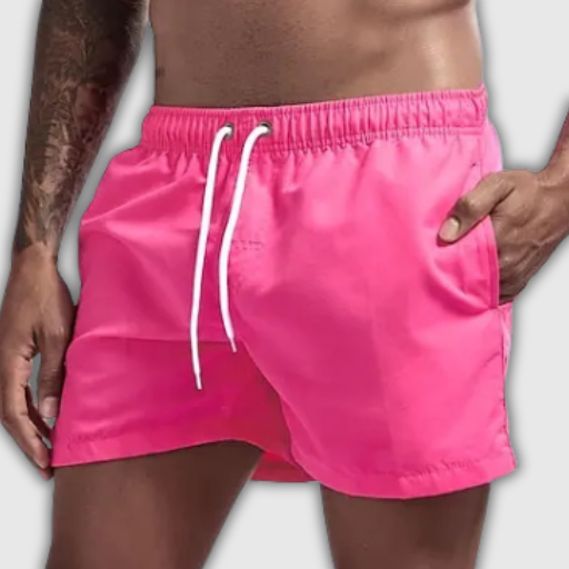 Men’s Printed Quick-Dry Swim Shorts with Pockets