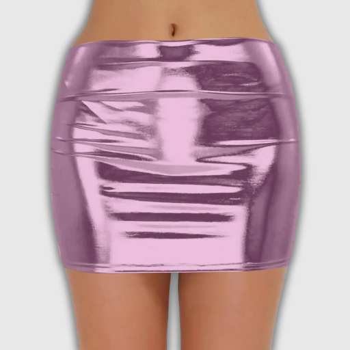 Shiny PU Leather Mini Skirt