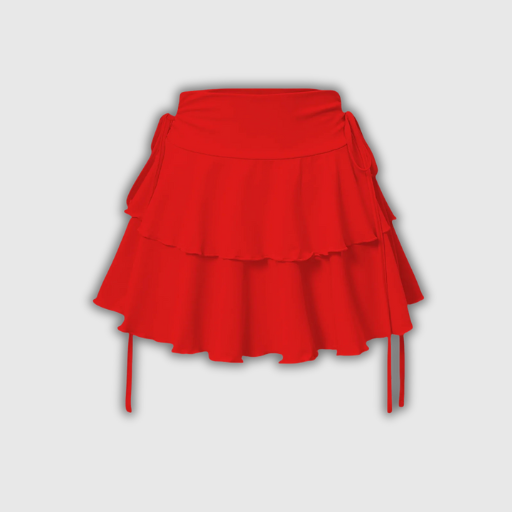 High Waist Solid Mini Skirt with Lace-Up Detail