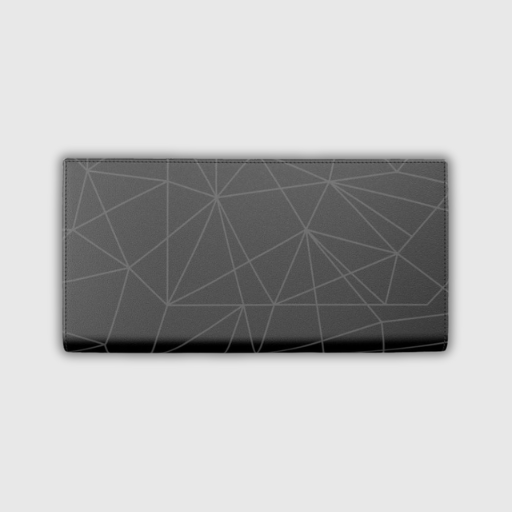Luxeuria Luxe Women’s Black & Gray Geometric Nappa Leather Designer Travel Wallet – Press Stud Closure