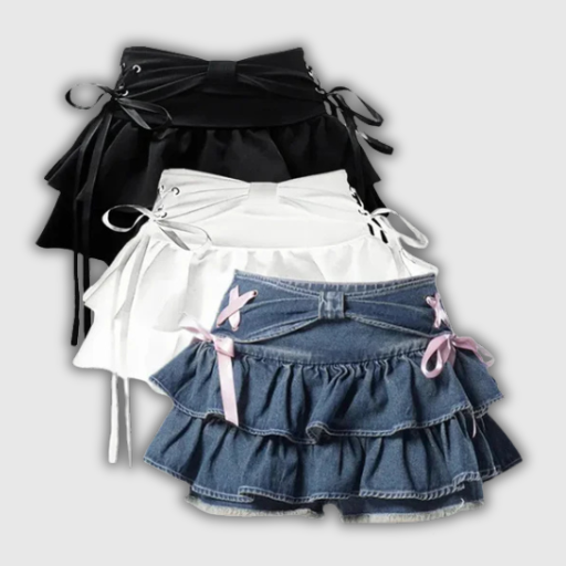 A-Line Y2K Gothic Denim Mini Skirt