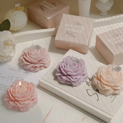 Peony Flower Scented Candle – Gift-Ready Soy Wax Design
