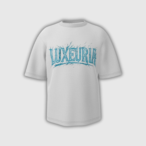 Luxeuria Oversized Unisex T-Shirt – Y2K Blue & Turquoise Print