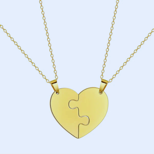 Luxeuria Luxe Love Heart Puzzle Pendant Necklace Set