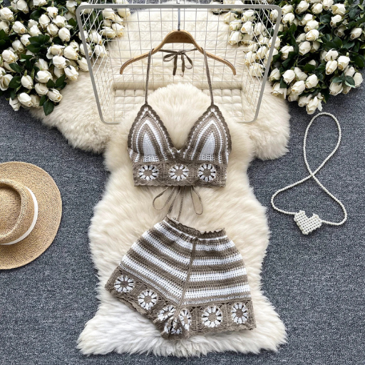 Tulum Knit Lace-Up 2pc Beach Set