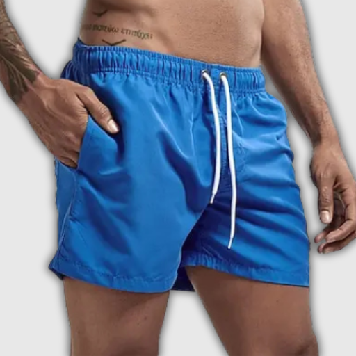 Men’s Printed Quick-Dry Swim Shorts with Pockets