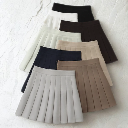 High Waist Pleated Mini Skirt – School Uniform Style