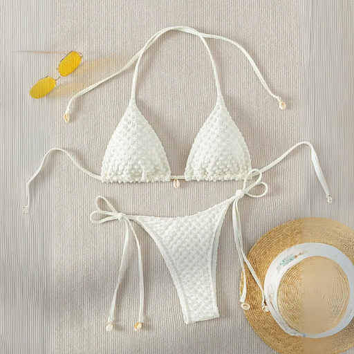 Brazilian Bandage Triangle Bikini Set – Black or White
