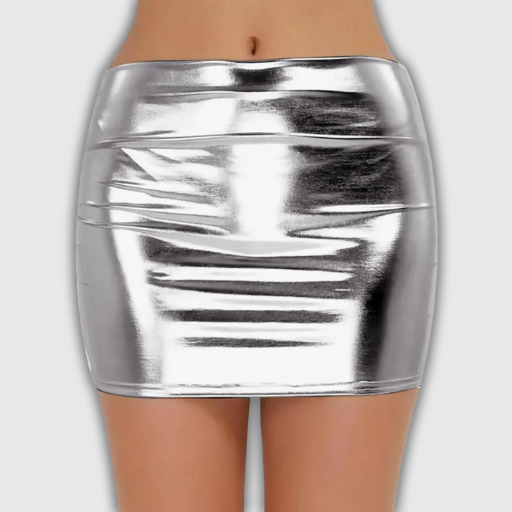 Shiny PU Leather Mini Skirt