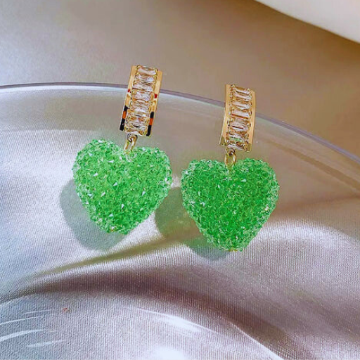 Luxeuria Luxe Pink Heart Dangle Earrings